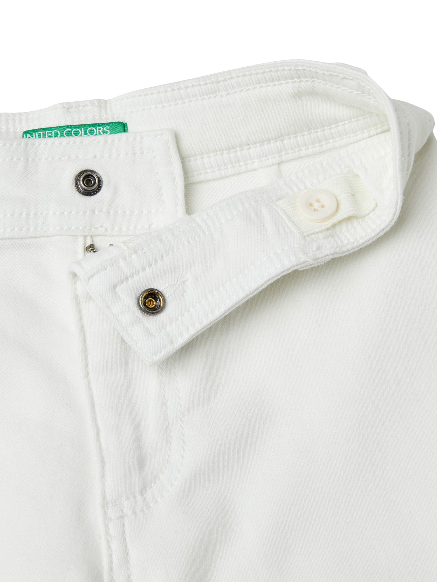Product image 3 of 3, which shows Benetton Kids' Wide Leg Trousers, Off White, 10-11 years