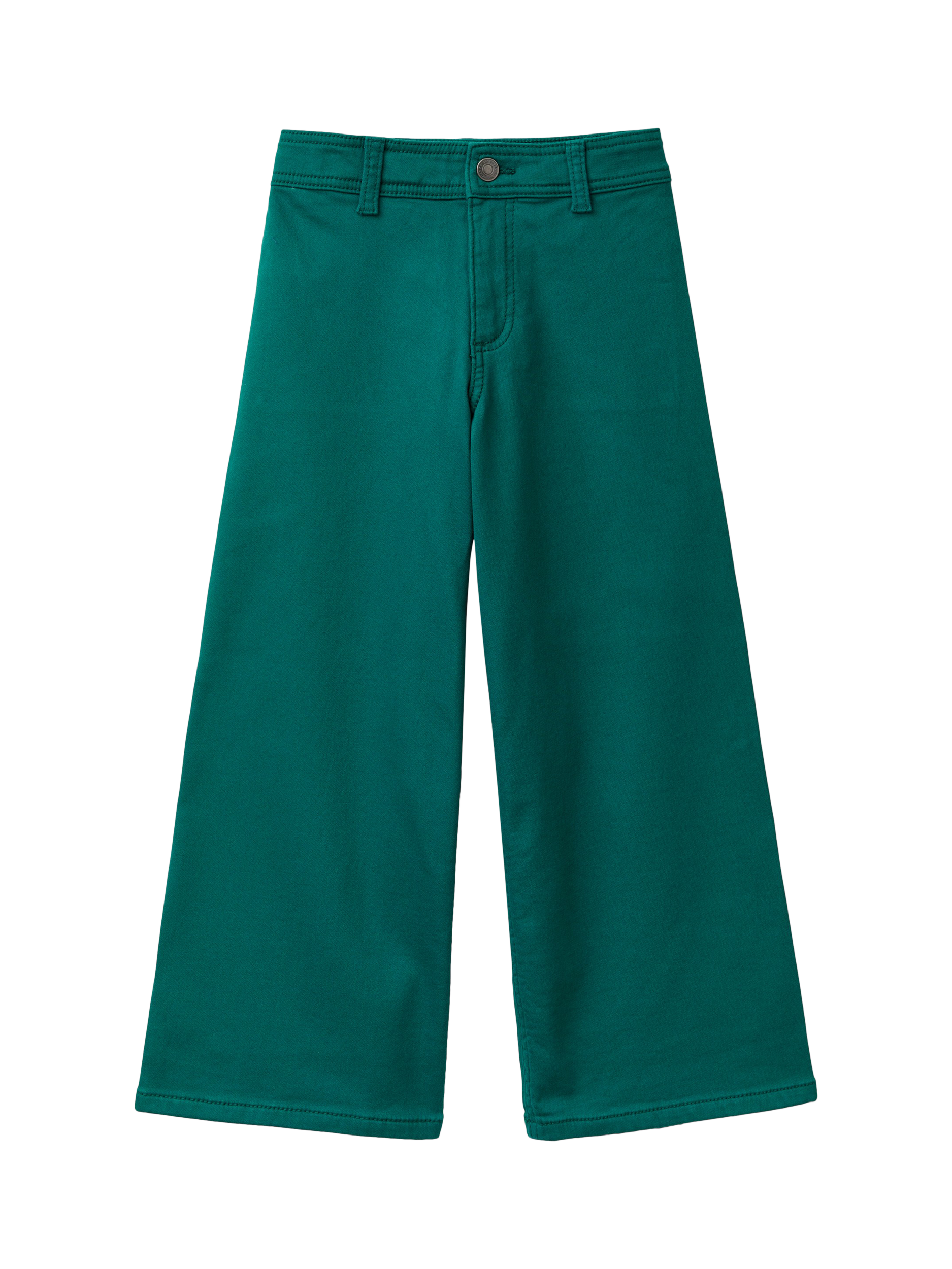 Benetton Kids' Wide Leg Trousers, Forest Green
