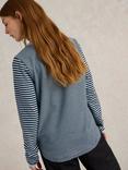 White Stuff Clara Stripe Organic Cotton Rich Top, Blue/Navy