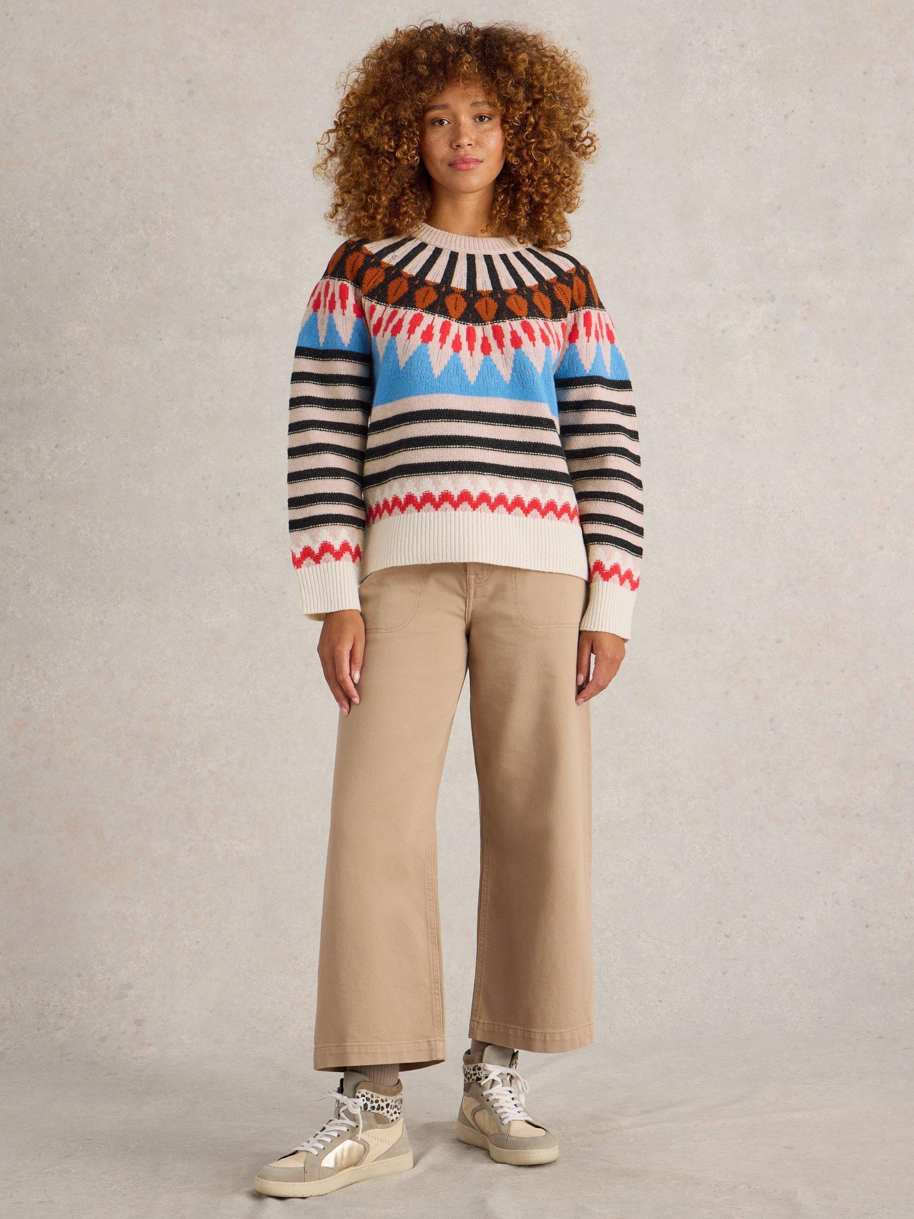 Product image 1 of 6, which shows White Stuff Allie Fair Isle Lambswool Rich Jumper, Multi, 12