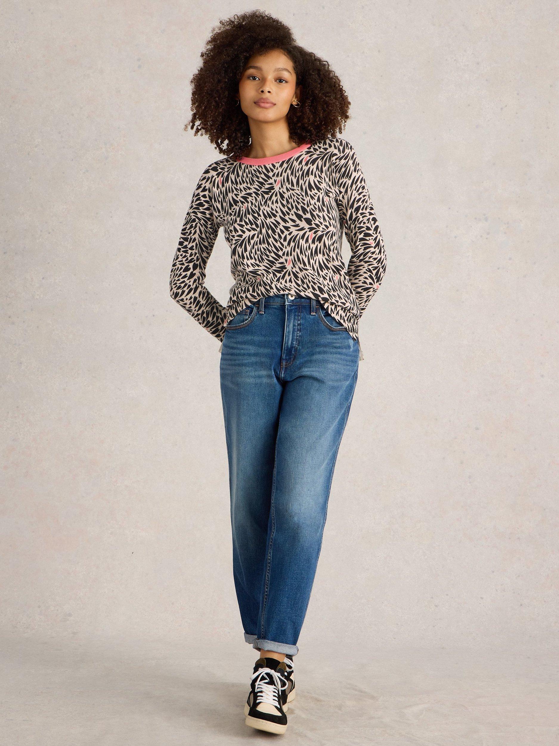 Product image 1 of 6, which shows White Stuff City Heart Print Jumper, Multi, 14