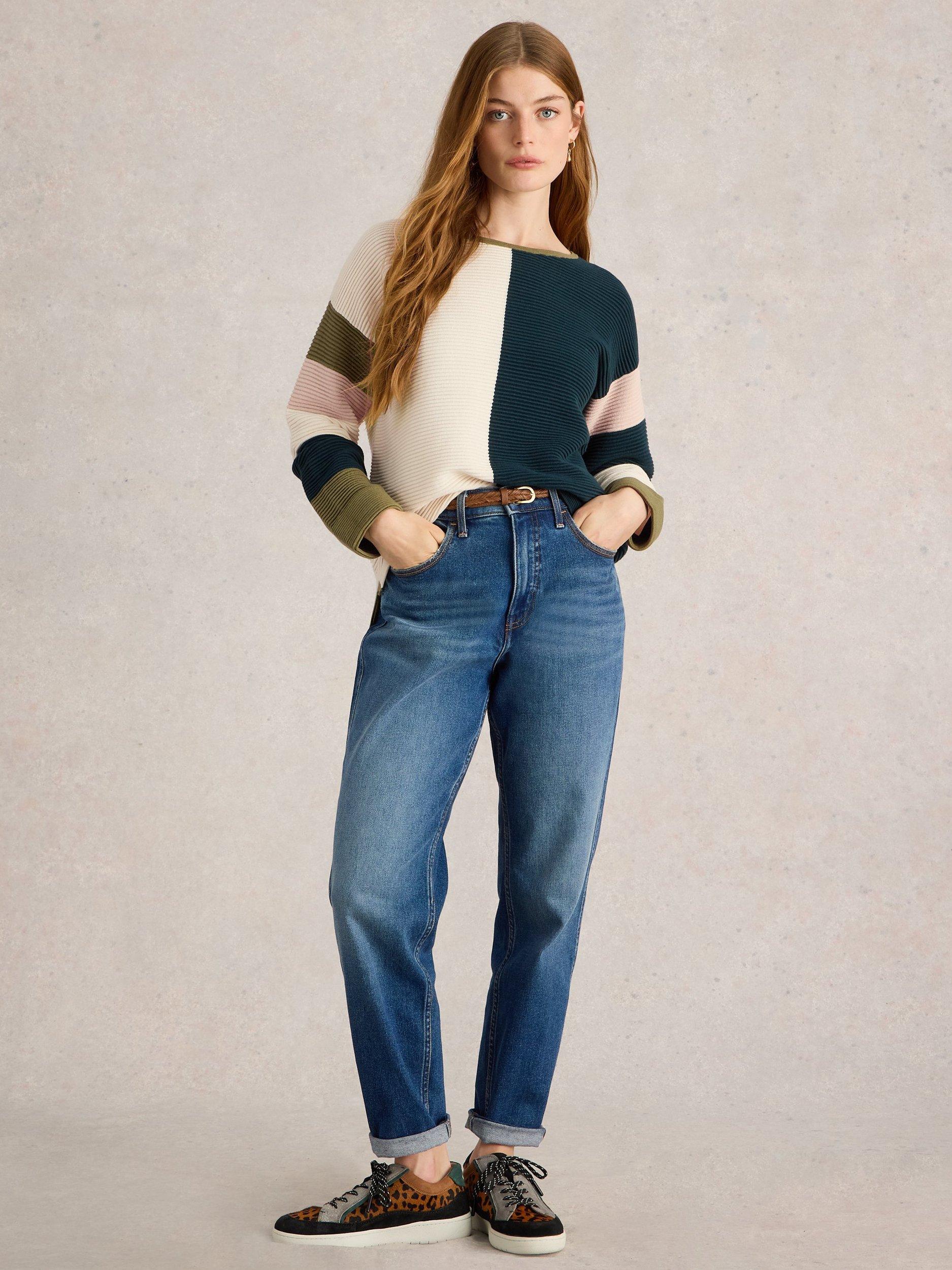 Product image 1 of 6, which shows White Stuff Jana Colour Block Organic Cotton Jumper, Multi, 6