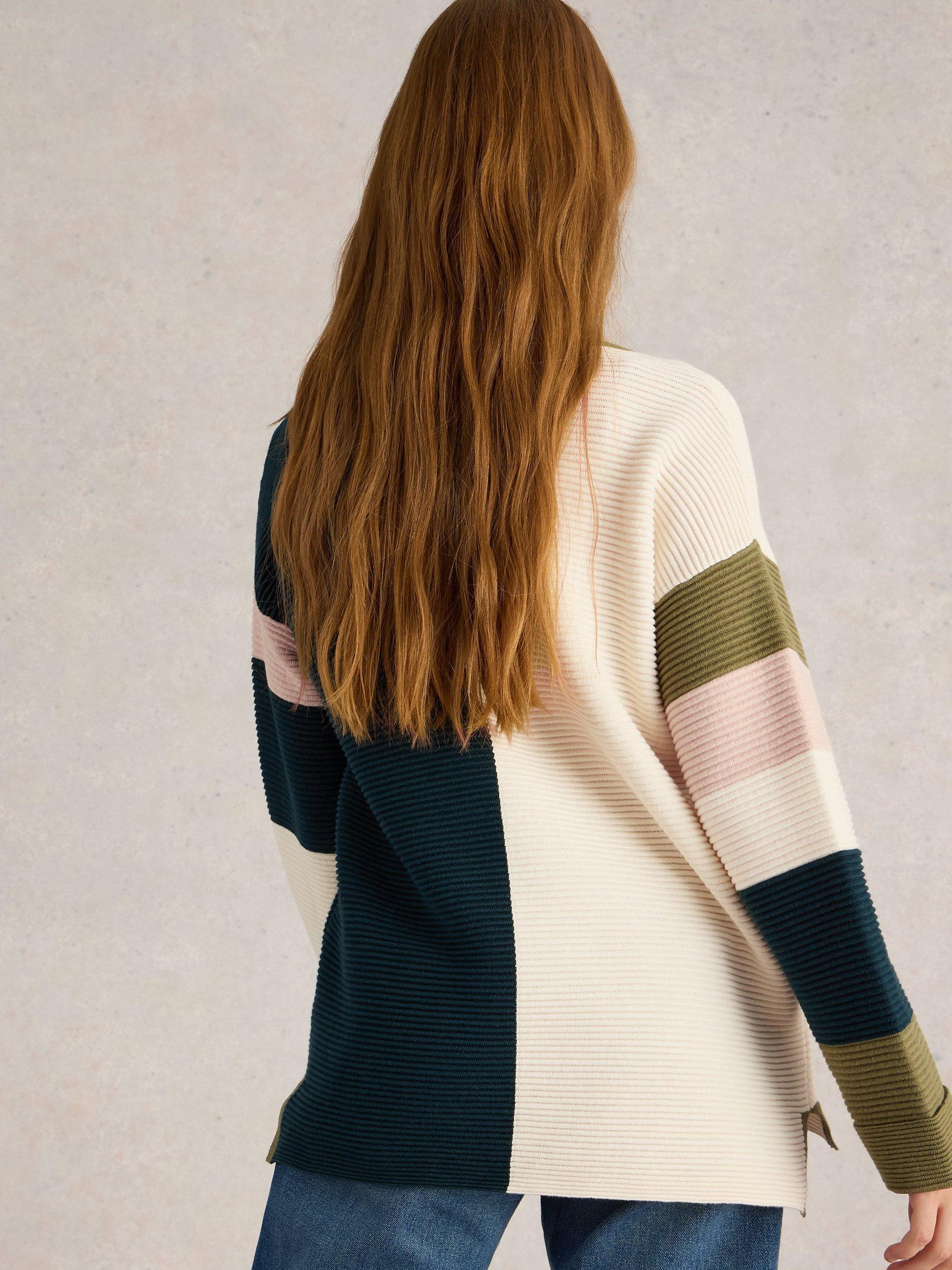 Product image 2 of 6, which shows White Stuff Jana Colour Block Organic Cotton Jumper, Multi, 6