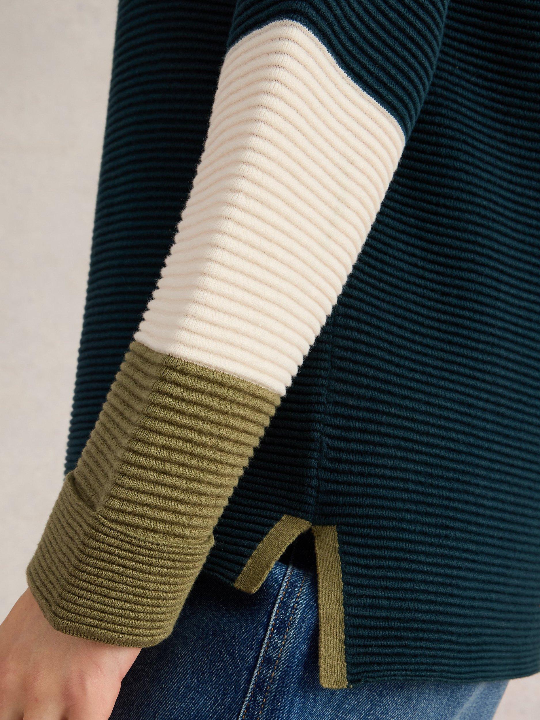 Product image 3 of 6, which shows White Stuff Jana Colour Block Organic Cotton Jumper, Multi, 6