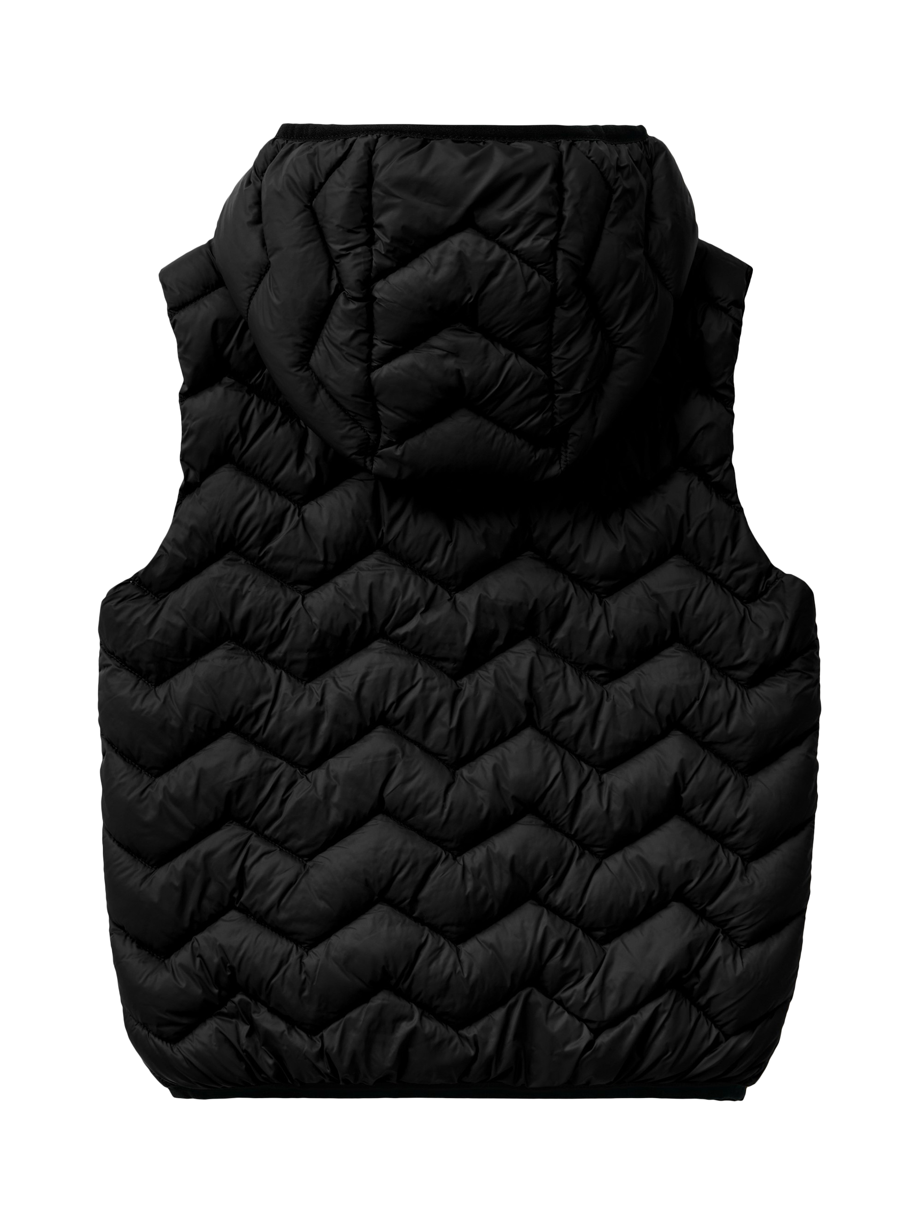Product image 2 of 3, which shows Benetton Kids' Zig Zag Padded Gilet, Black, 6-7 years
