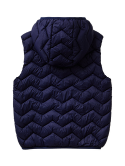 Benetton Kids' Zig Zag Padded Gilet - view 2, Night Blue