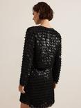 Phase Eight Dolly Sequin Tassel Crop Jacket, Black