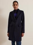 Phase Eight Lydia Classic Wool Blend Coat, Navy