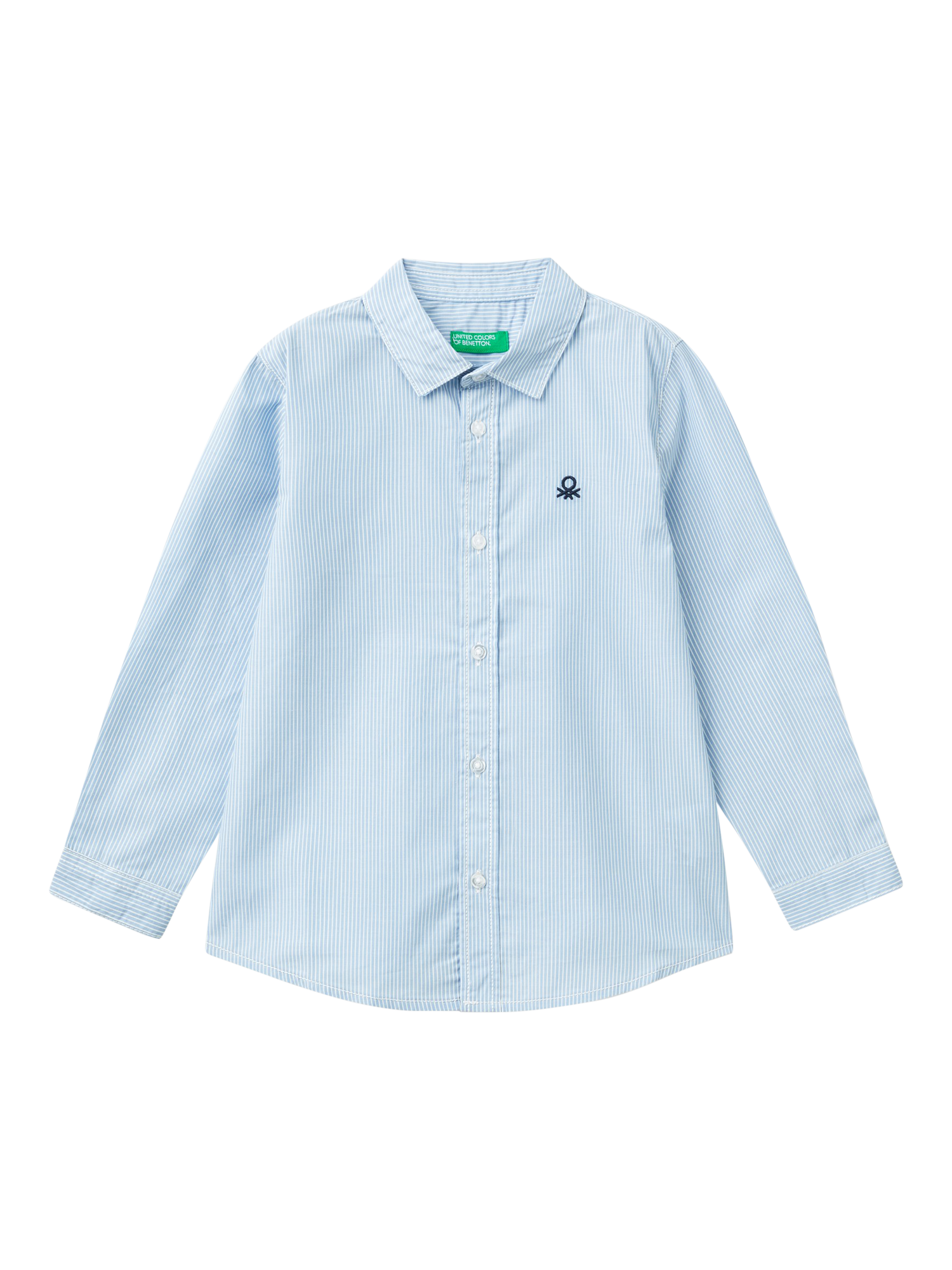 Benetton Kids' Stripe Cotton Poplin Shirt, Multi