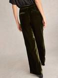 White Stuff Belle Velvet Trousers, Khaki