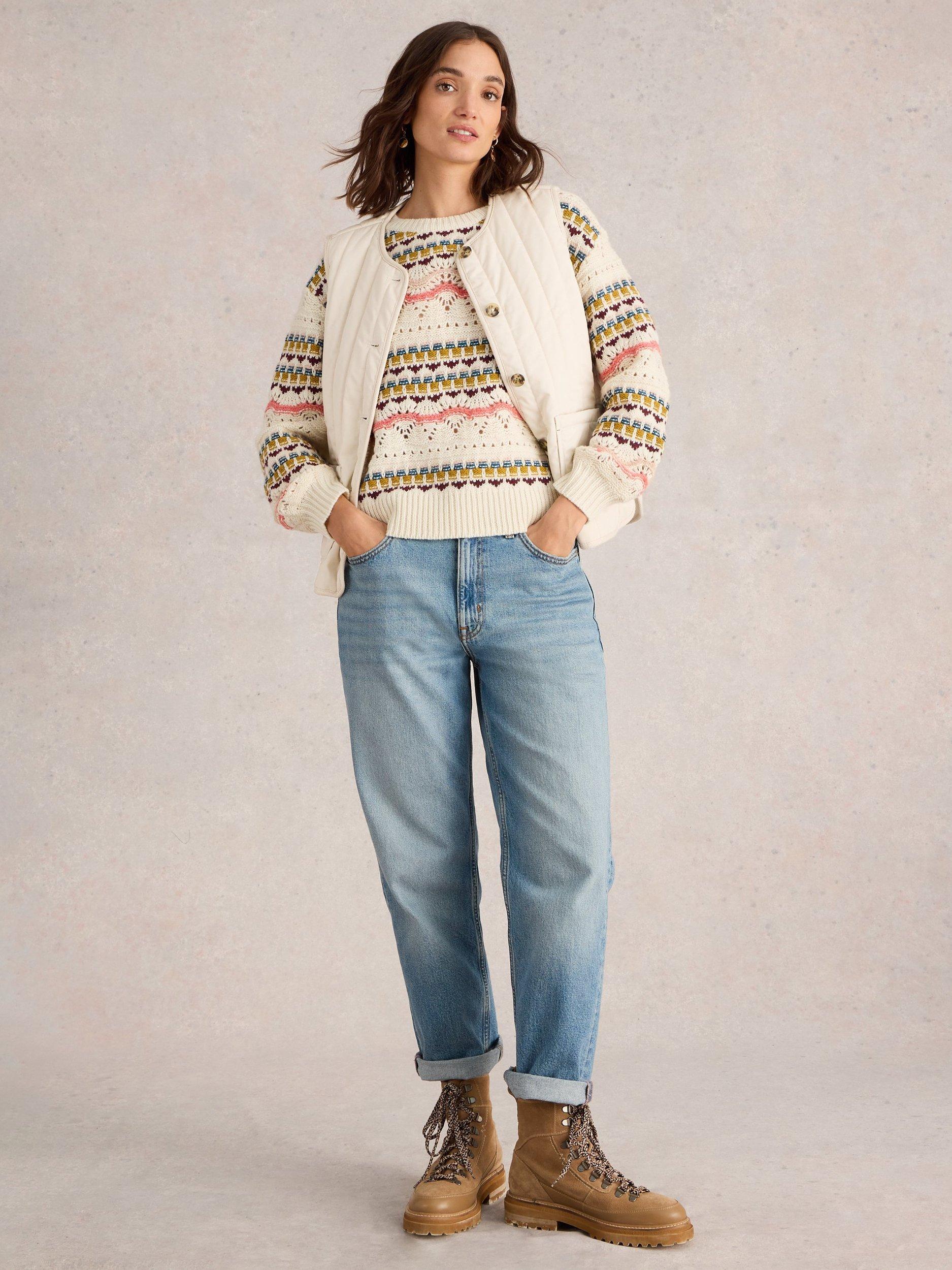 Product image 1 of 7, which shows White Stuff Emma Quilted Organic Cotton Gilet, White, 24