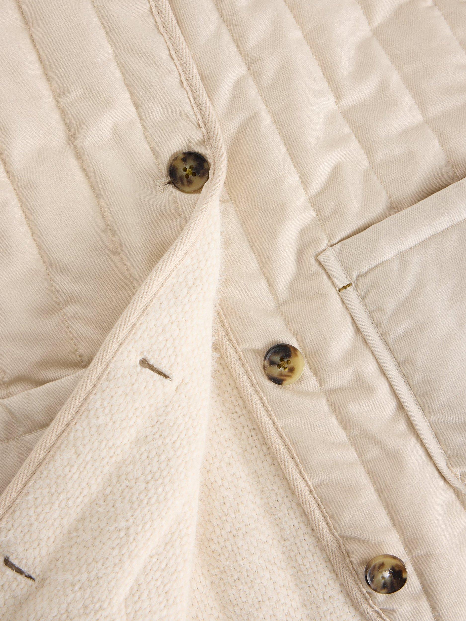Product image 6 of 7, which shows White Stuff Emma Quilted Organic Cotton Gilet, White, 24