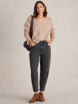 White Stuff Tilly Organic Cotton Blend Relaxed Fit Jeans, Washed Black