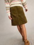 White Stuff Melody Cotton Corduroy Skirt, Khaki