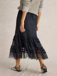 White Stuff Nova Tulle Sparkle Skirt, Navy/Multi