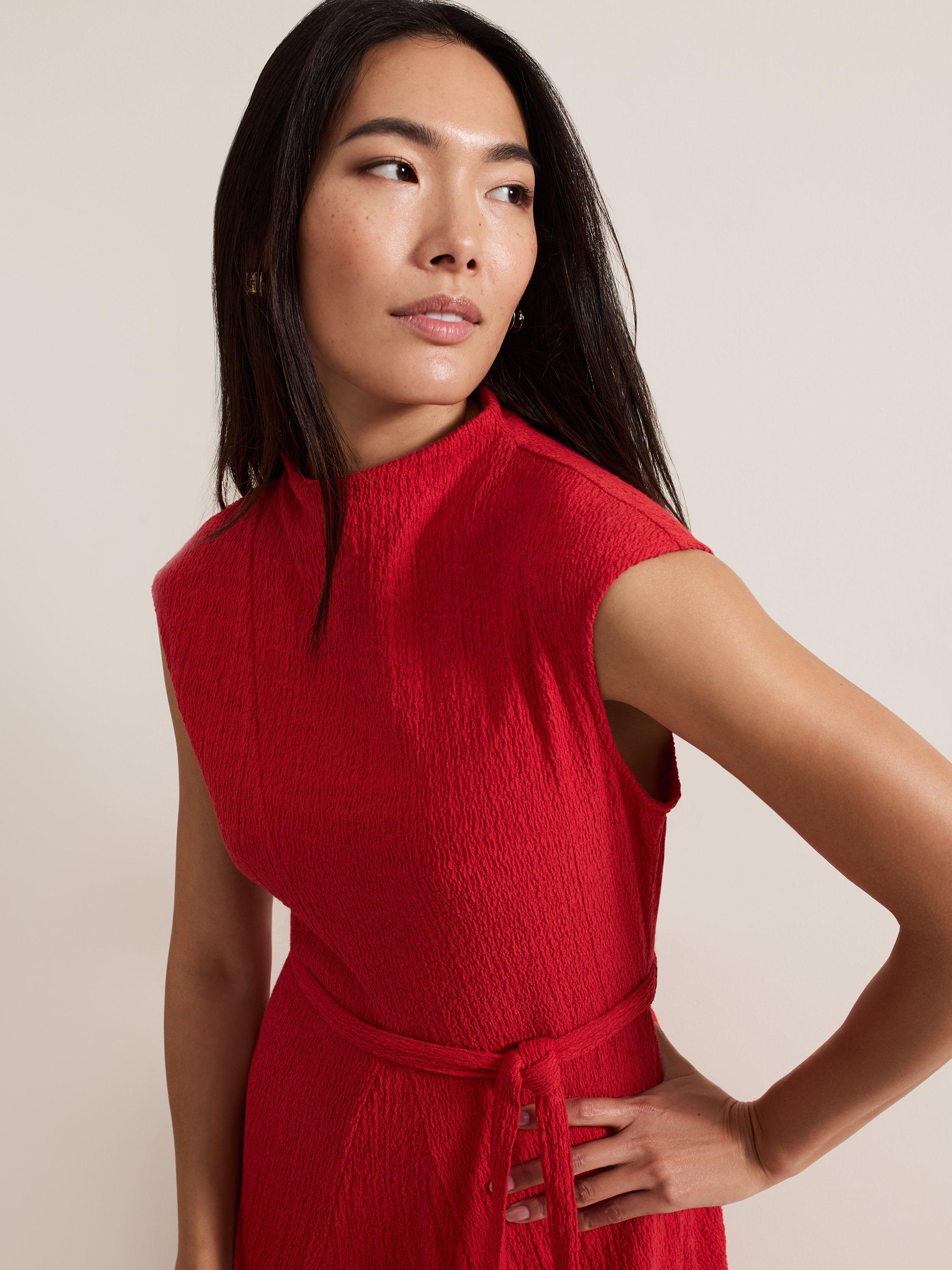 Product image 4 of 9, which shows Phase Eight Ofelia Sleeveless Dress, Red, 18