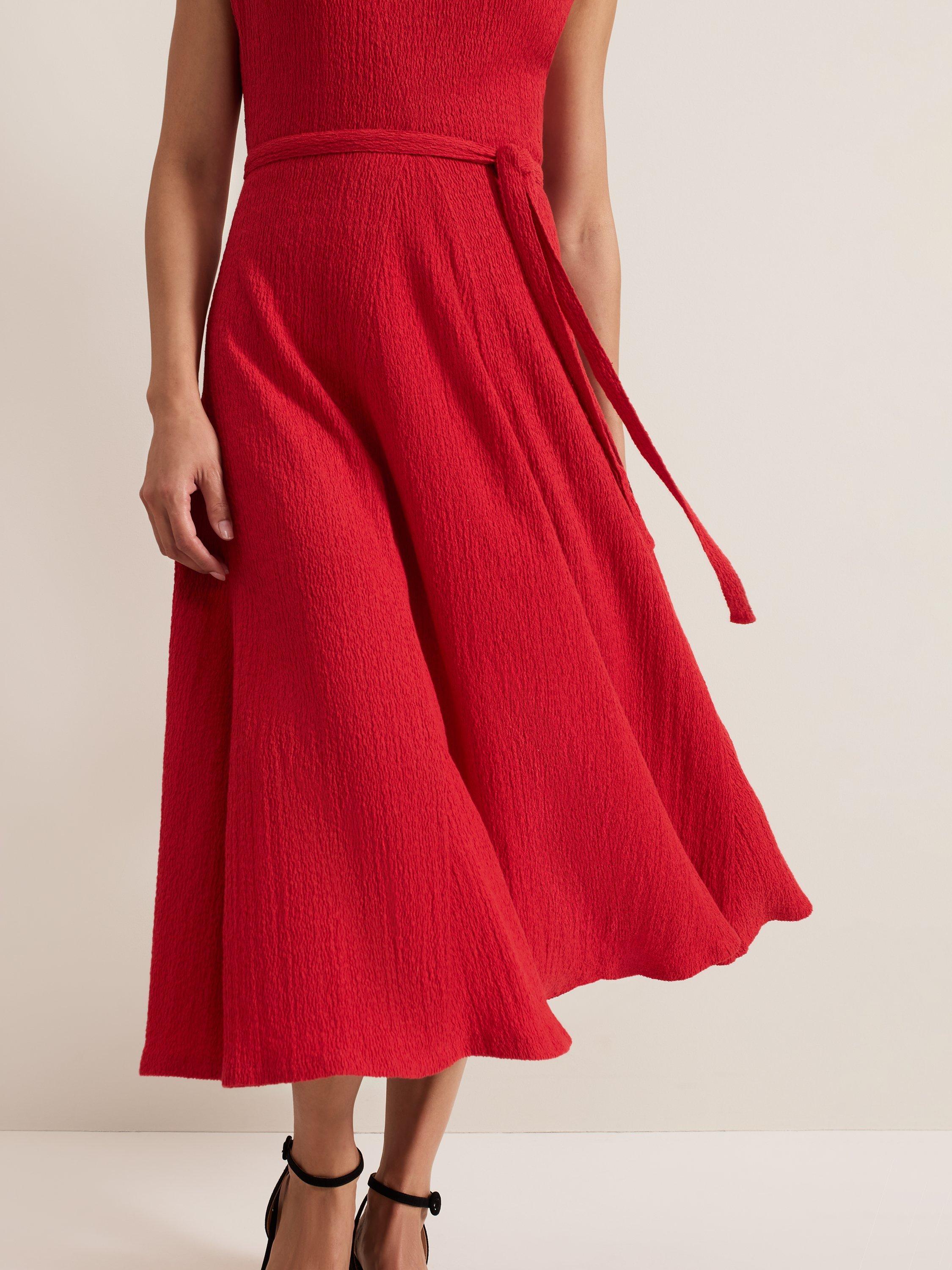 Product image 9 of 9, which shows Phase Eight Ofelia Sleeveless Dress, Red, 18