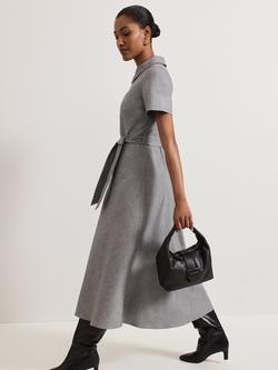 Phase Eight Silvia Midi Shirt Dress, Grey - view 2, Grey