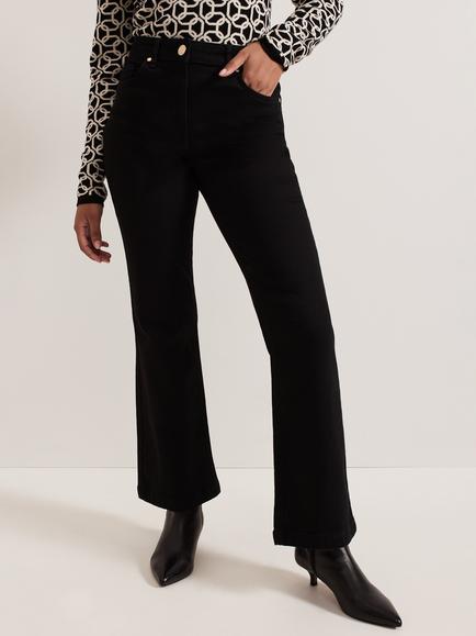 Phase Eight Petite Olivia Bootcut Jeans, Black