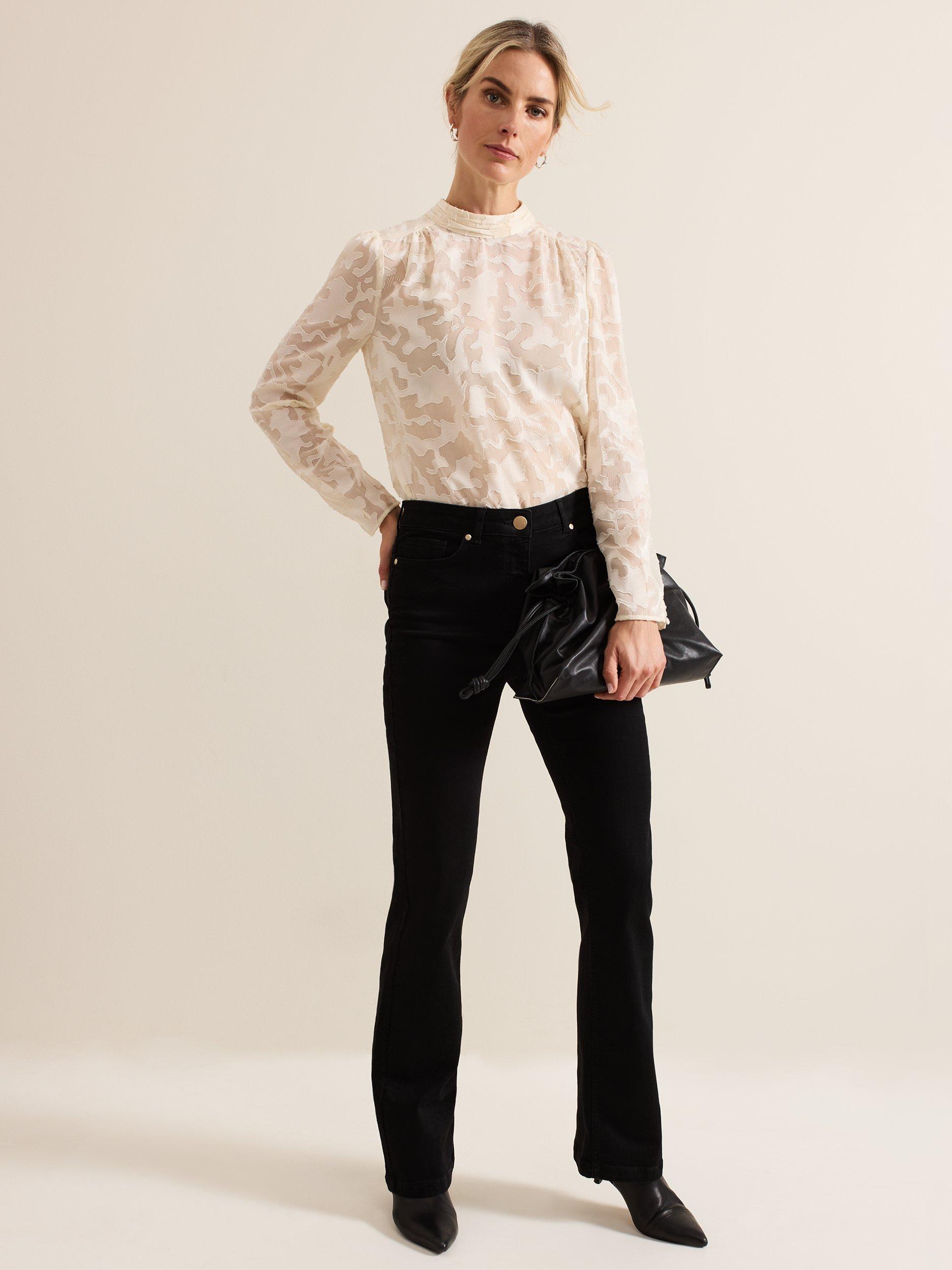Product image 9 of 9, which shows Phase Eight Jacey Metallic Blouse, Oyster, 16