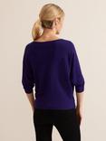 Phase Eight Cristine Fine Knit Batwing Jumper, Purple
