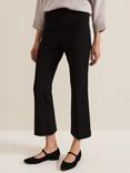 Phase Eight Carly Flared Cropped Trousers, Black