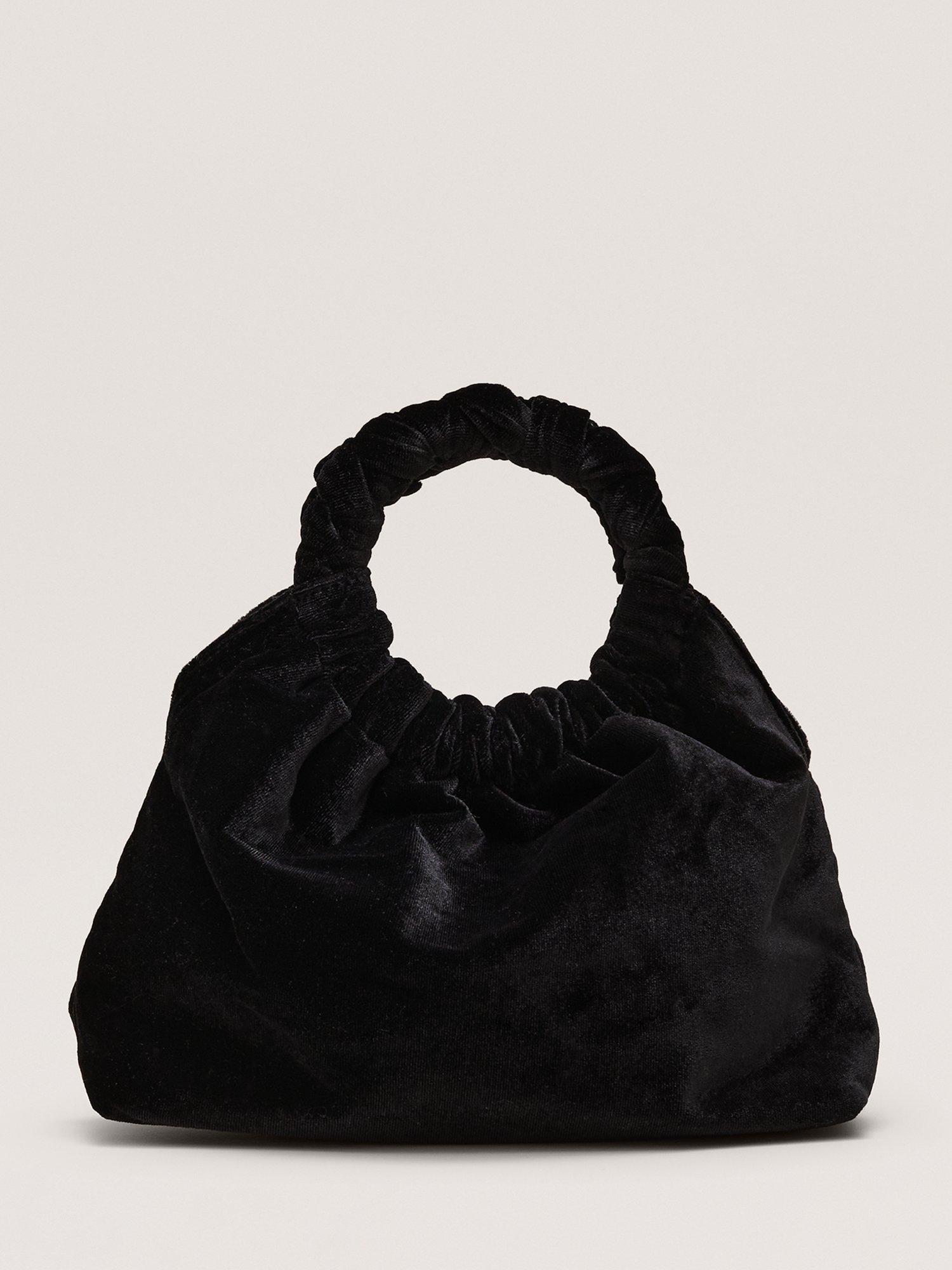 Phase Eight Twist Handle Velvet Grab Bag Black