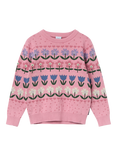 Polarn O. Pyret Kids' Nordic Floral Organic Cotton Jumper, Pink