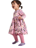 Polarn O. Pyret Kids' Organic Cotton Blend Floral Print Dress, Pink