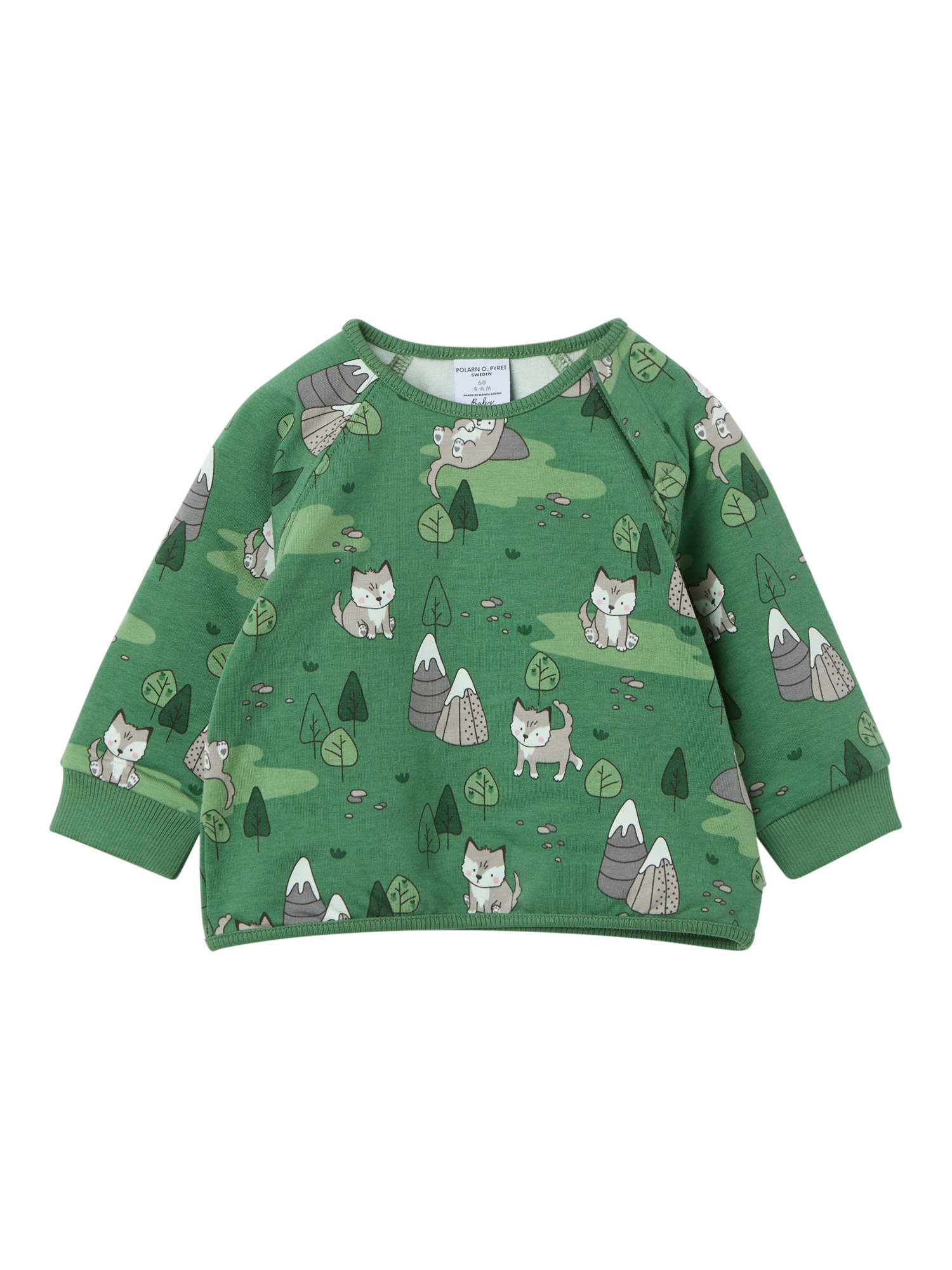 Polarn O. Pyret Baby Mountain Wolf Jumper, Green