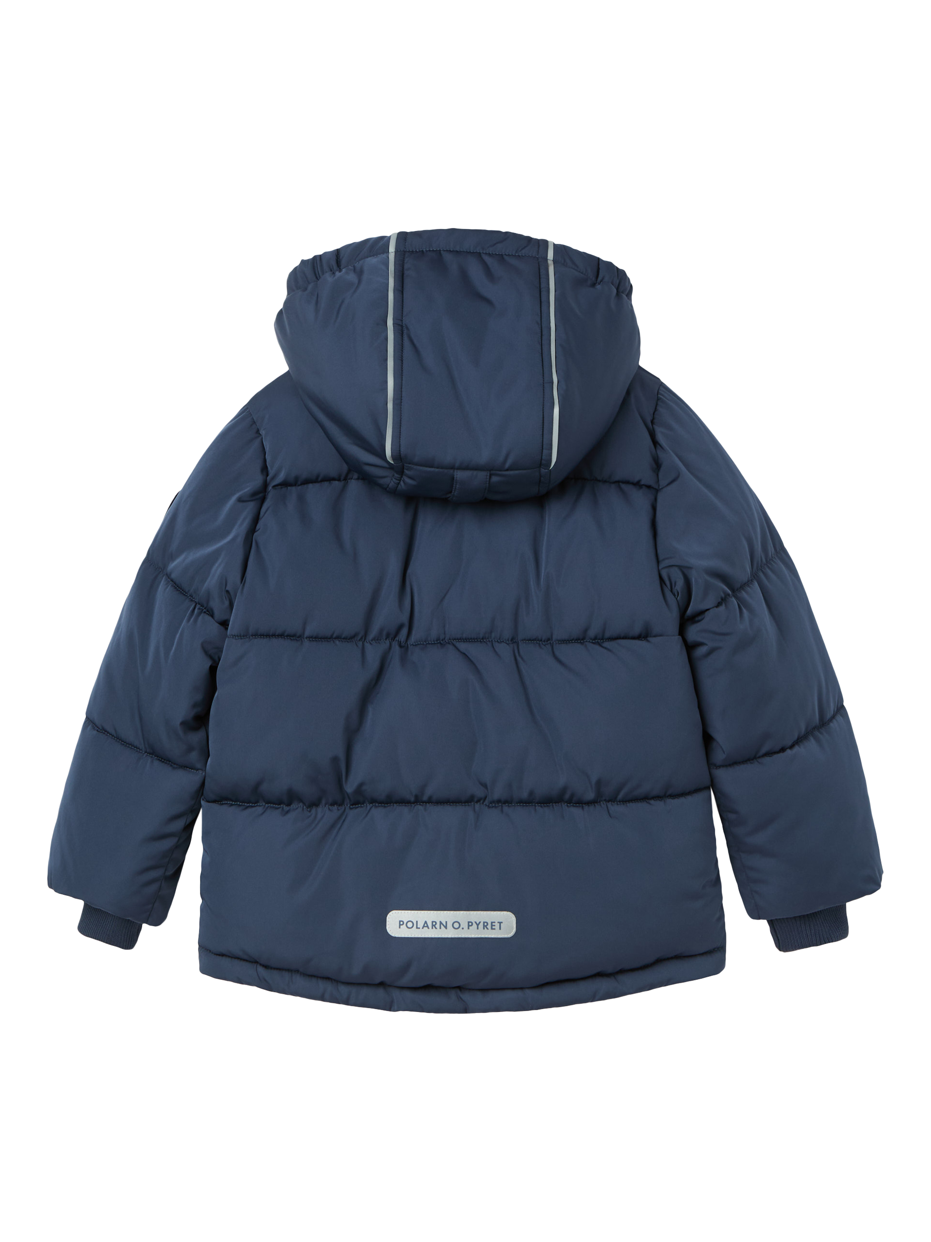 Product image 7 of 10, which shows Polarn O. Pyret Kids' Padded Ski Jacket, Blue, 2-3 years