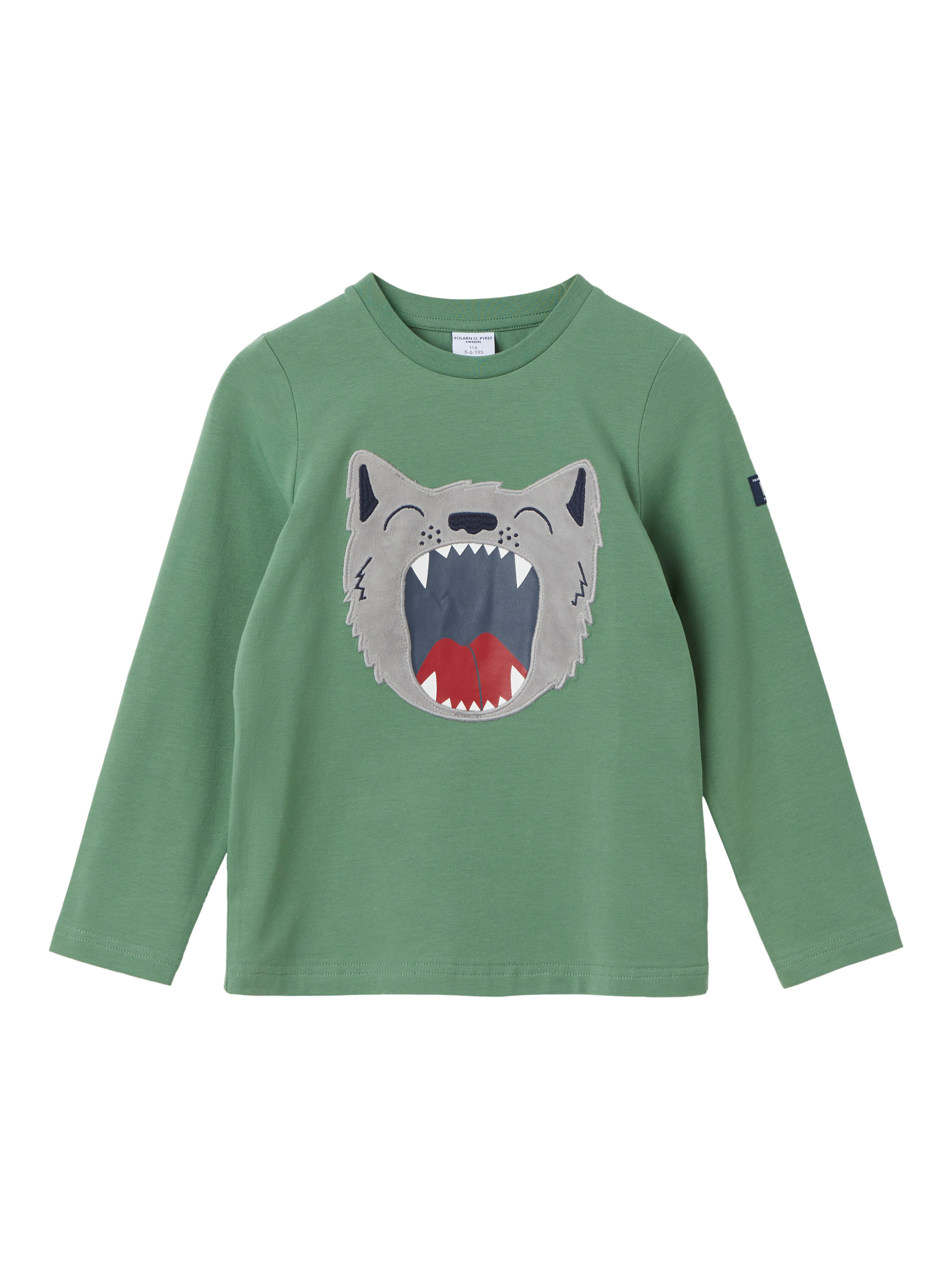 Polarn O. Pyret Kids' Organic Cotton Blend Wolf Top, Green
