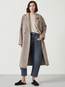 HUSH Pure Wool Double Faced Coat, Oatmeal