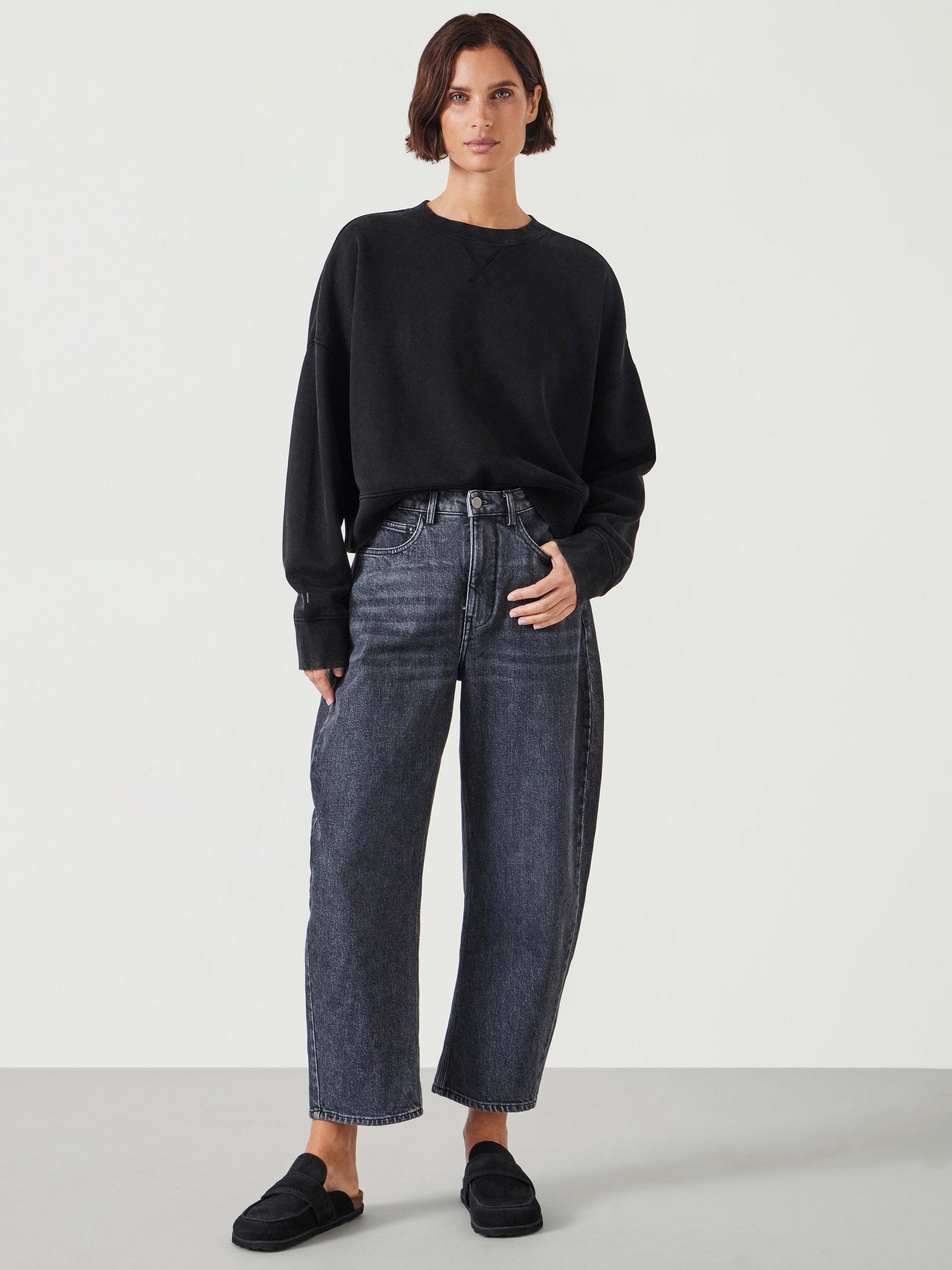 Product image 6 of 6, which shows HUSH Micaela Cropped Sweatshirt, Washed Black, XXS-XS