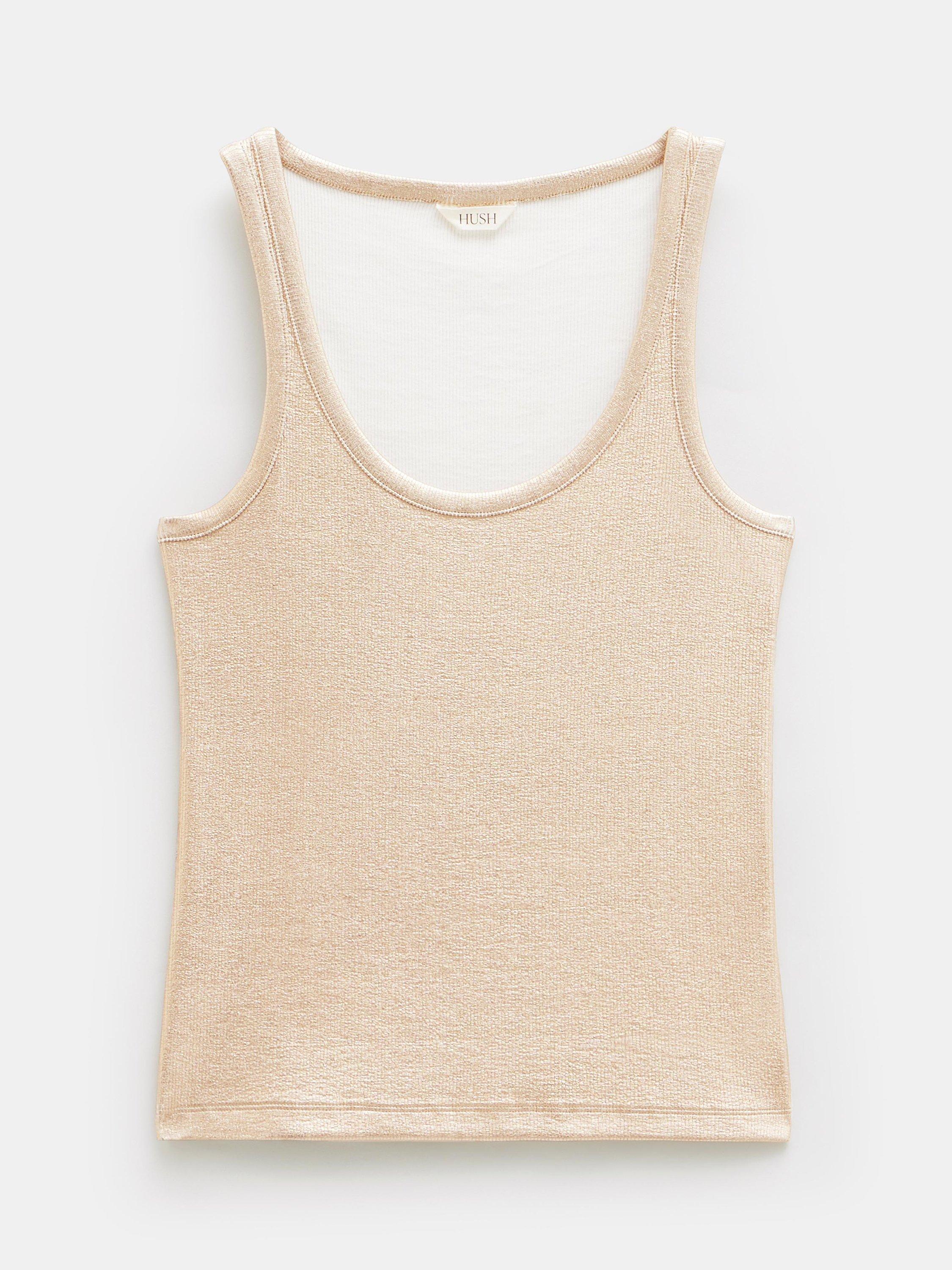 Product image 4 of 6, which shows HUSH Alyssa Metallic Top, Gold, XXS