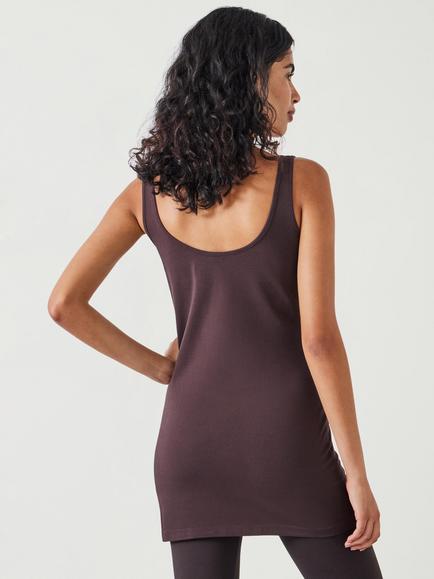 HUSH Marcy Longline Tank Top - view 2, Chocolate