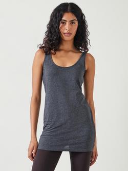 HUSH Marcy Longline Tank Top, Charcoal Marl