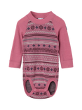 Polarn O. Pyret Baby Merino Wool Fair Isle Long Sleeve Body Suit