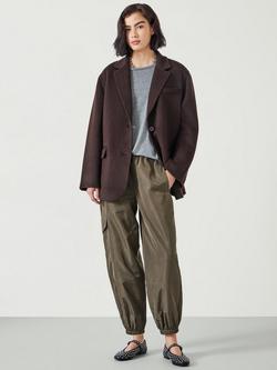 HUSH Pure Wool Double Face Coat - view 2, Chocolate