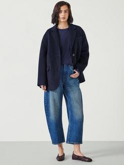 HUSH Pure Wool Double Face Coat - view 2, Navy