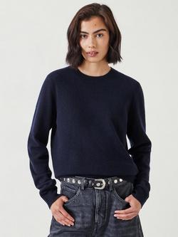 HUSH Ivy Fine Merino Wool Jumper, Navy