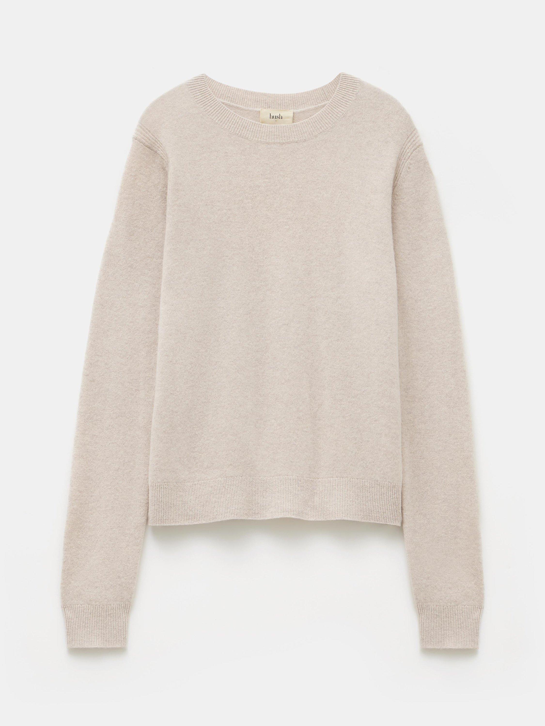 Product image 4 of 5, which shows HUSH Ivy Fine Merino Wool Jumper, Oatmeal, XXS