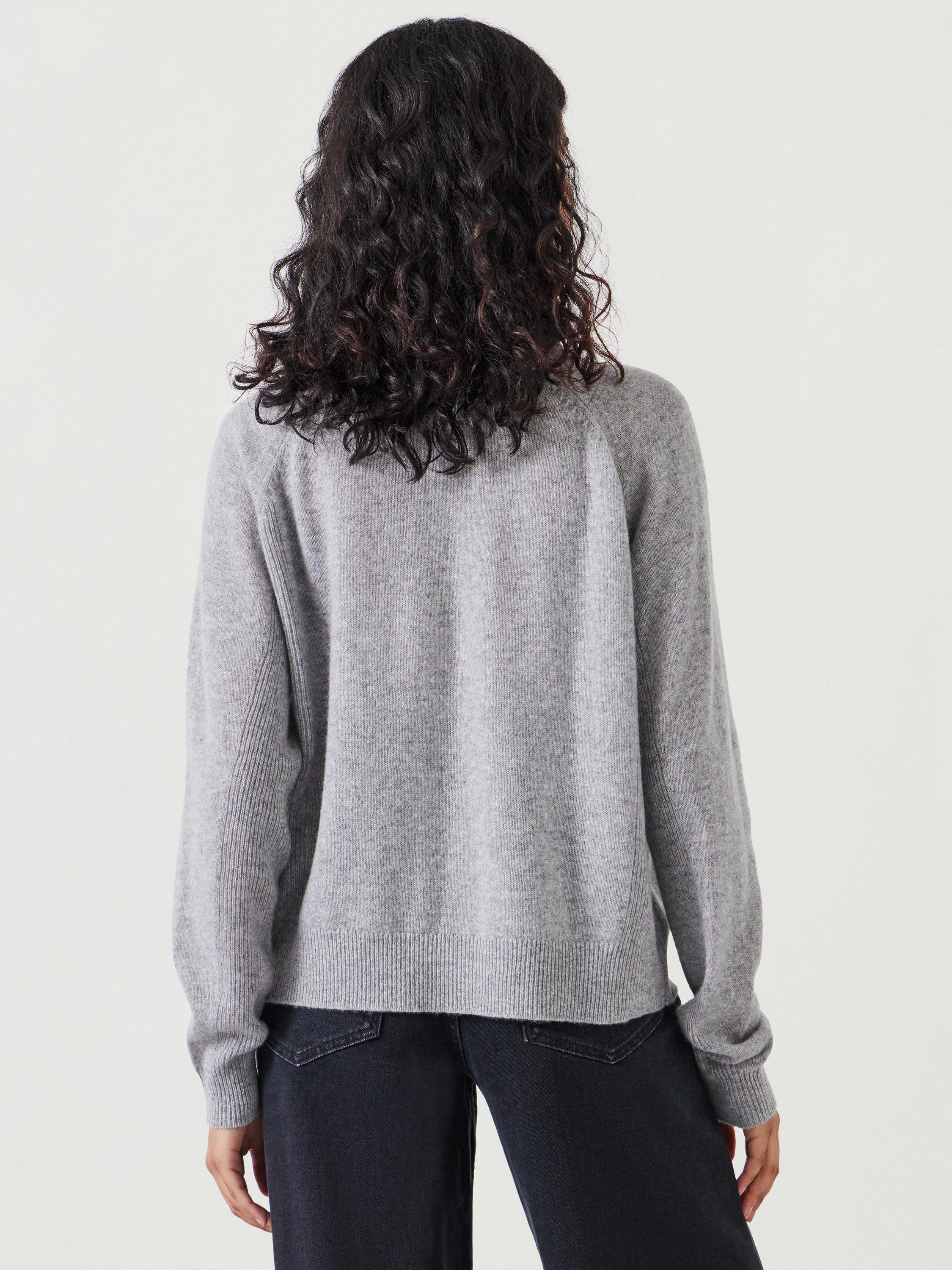 Product image 3 of 5, which shows HUSH Jasmine Cashmere Rib Jumper, Grey, L