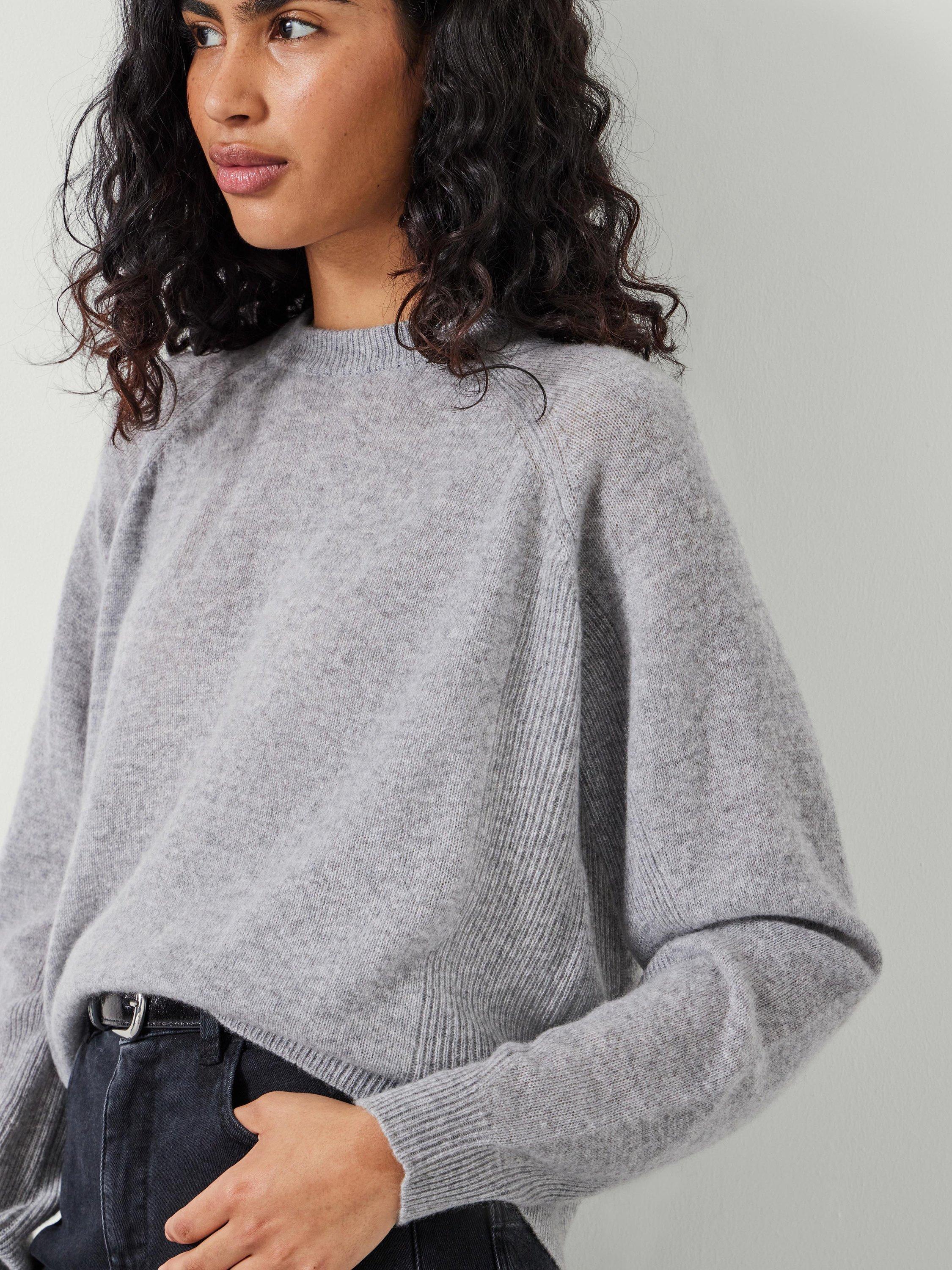 Product image 5 of 5, which shows HUSH Jasmine Cashmere Rib Jumper, Grey, L