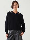 HUSH Kady Cut Out Neck Jumper, Black