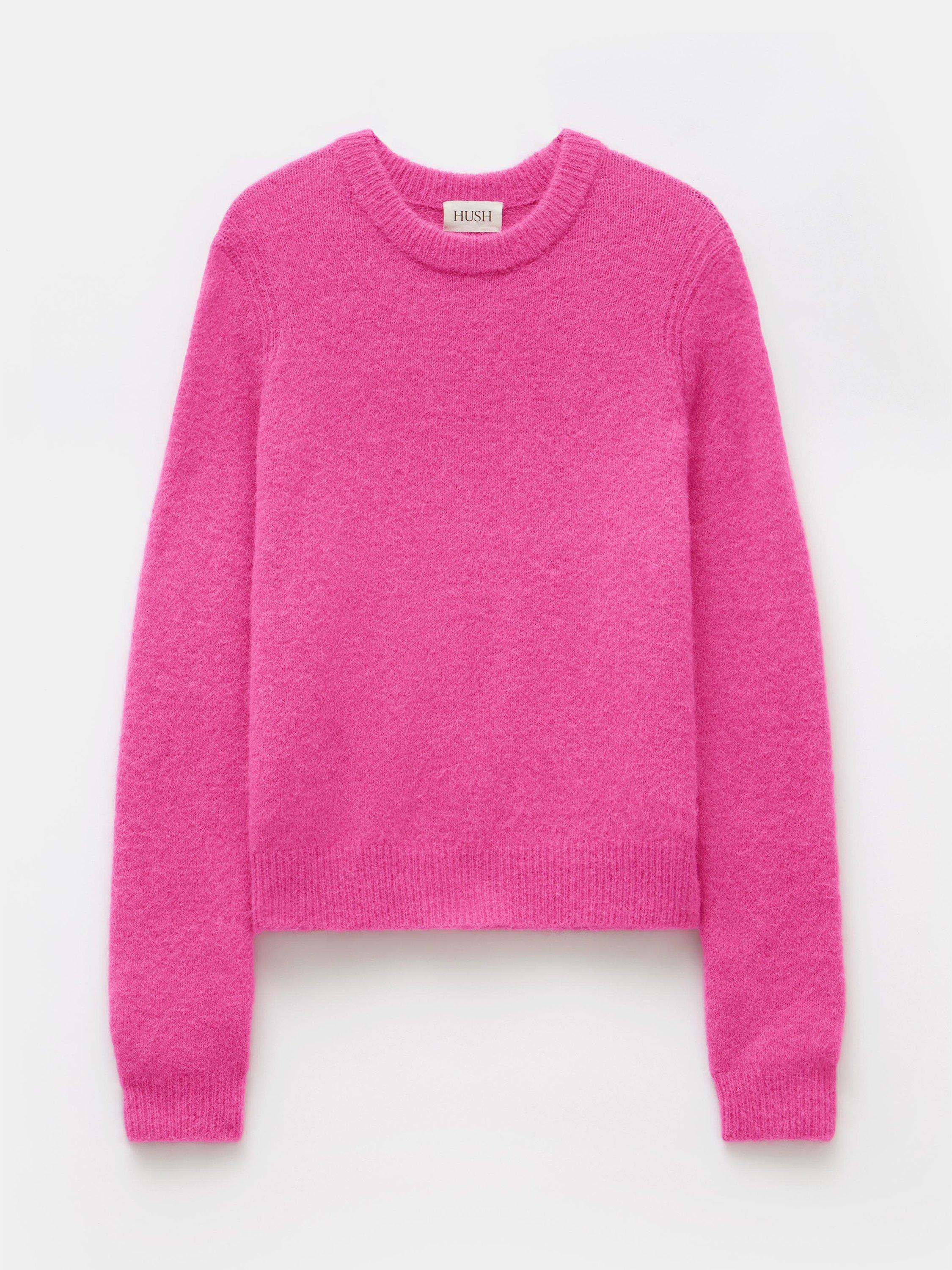 Product image 4 of 5, which shows HUSH Lucy Fluffy Alpaca Blend Jumper, Pink, XS