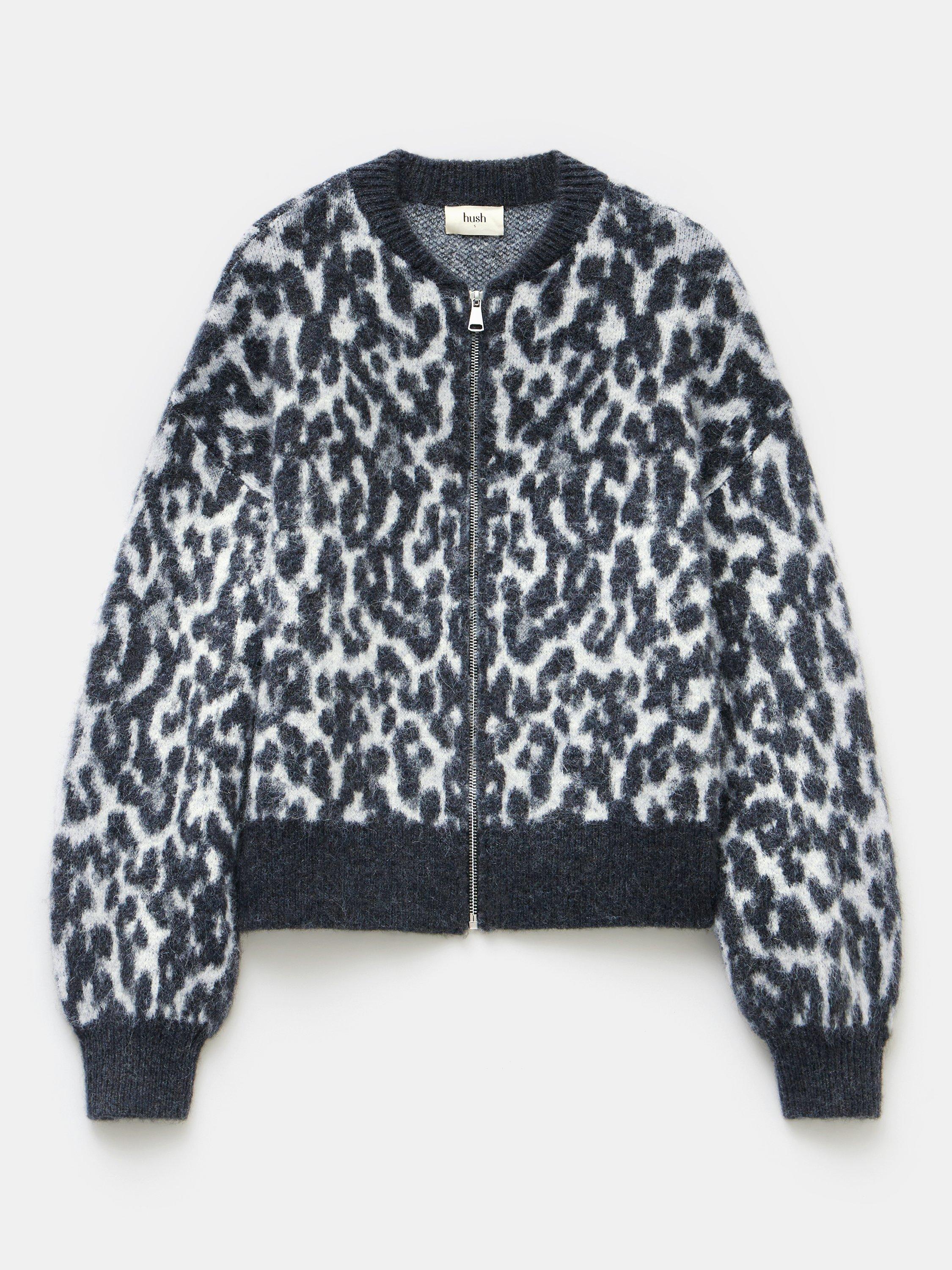 HUSH Susie Brushed Animal Print Jacket Grey
