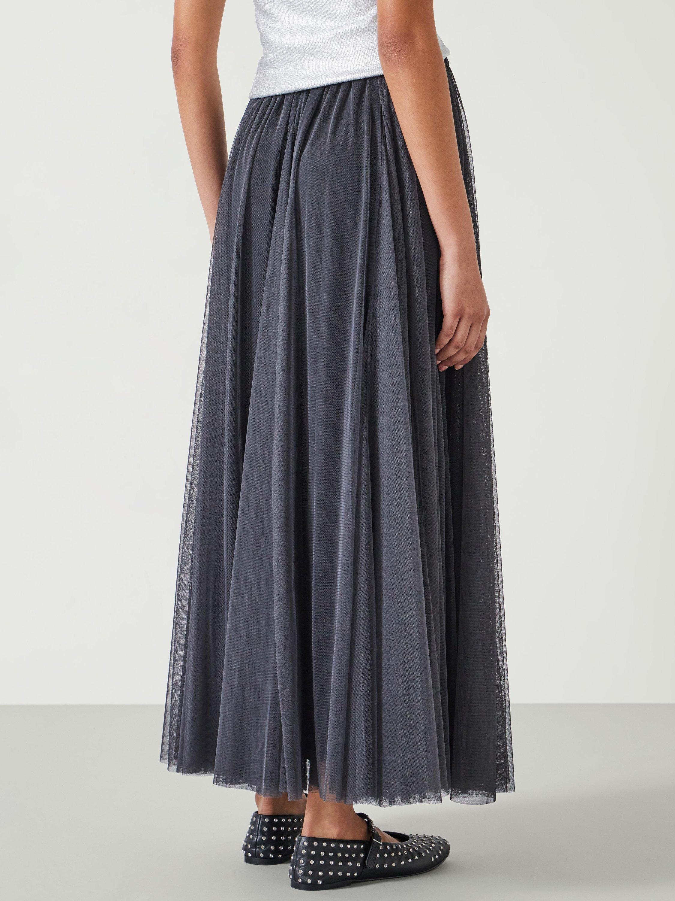 Product image 3 of 5, which shows HUSH Millie Godet Skirt, Charcoal, 4