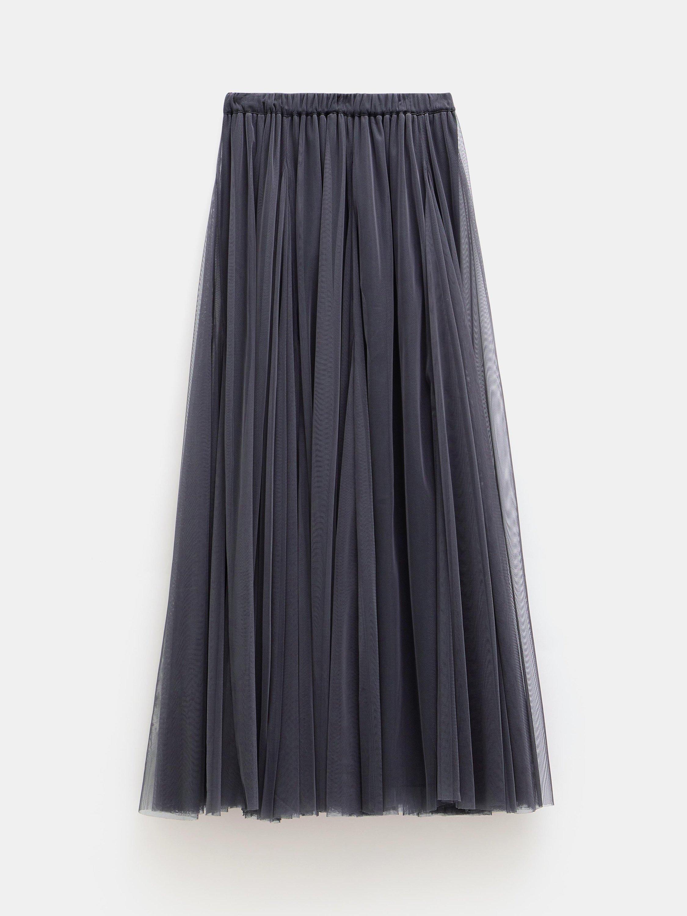 Product image 4 of 5, which shows HUSH Millie Godet Skirt, Charcoal, 4