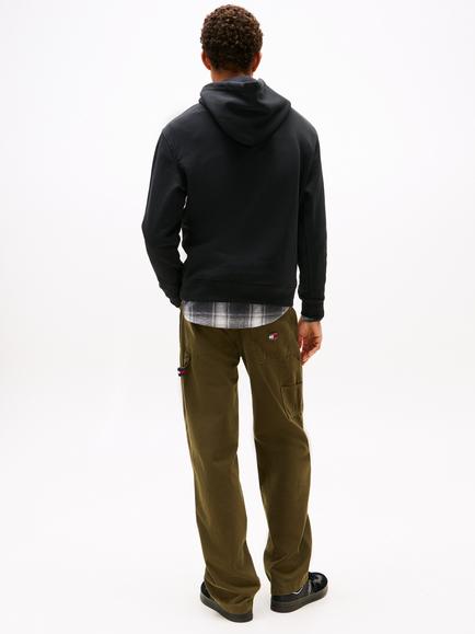 Tommy Jeans Linear Logo Embroidery Kangaroo Pocket Hoody - view 2, Black